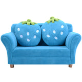 NNECW 2-Seat Kids Sofa Children Lounge Bed with 2 Cute Strawberry Pillows