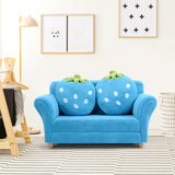 NNECW 2-Seat Kids Sofa Children Lounge Bed with 2 Cute Strawberry Pillows