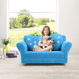 NNECW 2-Seat Kids Sofa Children Lounge Bed with 2 Cute Strawberry Pillows