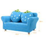 NNECW 2-Seat Kids Sofa Children Lounge Bed with 2 Cute Strawberry Pillows