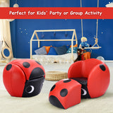 NNECW Ladybug Shaped Children Leisure ArmChair with waterproof PVC fabric for Children