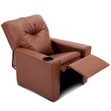 NNECW Adjustable Kids Lounge with Armrest and High Backrest-Brown