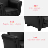 NNECW Ergonomic Sofa with Footstool for Baby or Children-Black