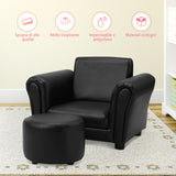 NNECW Ergonomic Sofa with Footstool for Baby or Children-Black