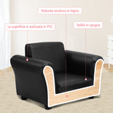 NNECW Ergonomic Sofa with Footstool for Baby or Children-Black