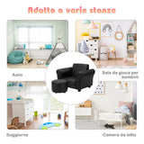 NNECW Ergonomic Sofa with Footstool for Baby or Children-Black