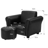 NNECW Ergonomic Sofa with Footstool for Baby or Children-Black