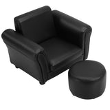 NNECW Ergonomic Sofa with Footstool for Baby or Children-Black