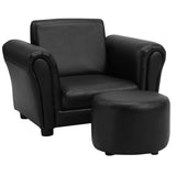 NNECW Ergonomic Sofa with Footstool for Baby or Children-Black