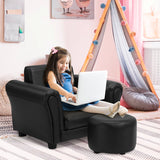 NNECW Ergonomic Sofa with Footstool for Baby or Children-Black