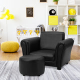 NNECW Ergonomic Sofa with Footstool for Baby or Children-Black