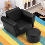 NNECW Ergonomic Sofa with Footstool for Baby or Children-Black