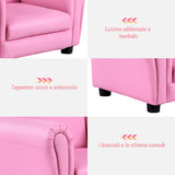 NNECW Ergonomic Sofa with Footstool for Baby or Children-Pink