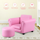 NNECW Ergonomic Sofa with Footstool for Baby or Children-Pink
