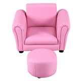 NNECW Ergonomic Sofa with Footstool for Baby or Children-Pink