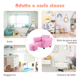NNECW Ergonomic Sofa with Footstool for Baby or Children-Pink