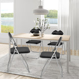 NNECW Set of 6 Folding Chair with Padded Seat and Stable U-shaped Frame for Office/Party/Conference/Dining Room