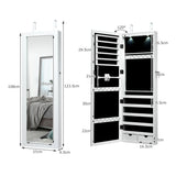 NNECW Lockable Jewelry Cabinet with 2 LED Lights for Daily Makeup