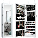 NNECW Lockable Jewelry Cabinet with 2 LED Lights for Daily Makeup