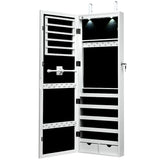 NNECW Lockable Jewelry Cabinet with 2 LED Lights for Daily Makeup