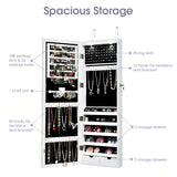 NNECW Lockable Jewelry Cabinet with 2 LED Lights for Daily Makeup