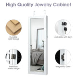 NNECW Lockable Jewelry Cabinet with 2 LED Lights for Daily Makeup
