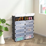 NNECW 12-Cube Shoe Box Organiser with Doors for Bedroom & Living Room