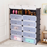 NNECW 12-Cube Shoe Box Organiser with Doors for Bedroom & Living Room