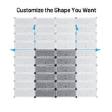 NNECW 12-Cube Shoe Box Organiser with Doors for Bedroom & Living Room