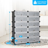 NNECW 12-Cube Shoe Box Organiser with Doors for Bedroom & Living Room