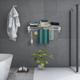 NNECW Wall-mounted Stainless Steel Expandable Drying Rack with 8 Rods