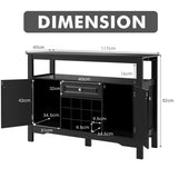NNECW Modern Dining Buffet Cabinet with Wine Rack &amp 2 Cabinets &amp Drawer-Black