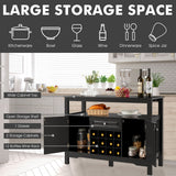 NNECW Modern Dining Buffet Cabinet with Wine Rack &amp 2 Cabinets &amp Drawer-Black