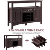 NNECW Modern Dining Buffet Cabinet with Wine Rack &amp 2 Cabinets &amp Drawer-Coffee