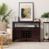 NNECW Modern Dining Buffet Cabinet with Wine Rack &amp 2 Cabinets &amp Drawer-Coffee