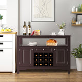 NNECW Modern Dining Buffet Cabinet with Wine Rack &amp 2 Cabinets &amp Drawer-Coffee