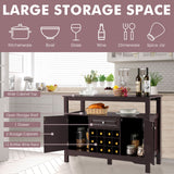 NNECW Modern Dining Buffet Cabinet with Wine Rack &amp 2 Cabinets &amp Drawer-Coffee