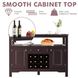NNECW Modern Dining Buffet Cabinet with Wine Rack &amp 2 Cabinets &amp Drawer-Coffee