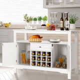 NNECW Modern Dining Buffet Cabinet with Wine Rack &amp 2 Cabinets &amp Drawer-White