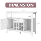 NNECW Modern Dining Buffet Cabinet with Wine Rack &amp 2 Cabinets &amp Drawer-White