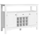 NNECW Modern Dining Buffet Cabinet with Wine Rack &amp 2 Cabinets &amp Drawer-White