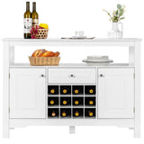 NNECW Modern Dining Buffet Cabinet with Wine Rack &amp 2 Cabinets &amp Drawer-White