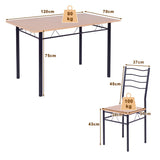 NNECW 5 Pieces Dining Table Set with Rectangular Tabletop &amp 4 High Backrest Chairs-Black