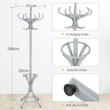 NNECW Free-standing Jacket Stand with Umbrella for Living Room-Gray