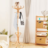 NNECW Free-standing Jacket Stand with Umbrella for Living Room-Natural