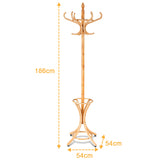 NNECW Free-standing Jacket Stand with Umbrella for Living Room-Natural