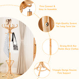 NNECW Free-standing Jacket Stand with Umbrella for Living Room-Natural