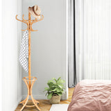 NNECW Free-standing Jacket Stand with Umbrella for Living Room-Natural