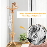 NNECW Free-standing Jacket Stand with Umbrella for Living Room-Natural