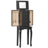 NNECW Jewelry Armoire Cabinet with Top Flip Mirror 4 Drawers-Black